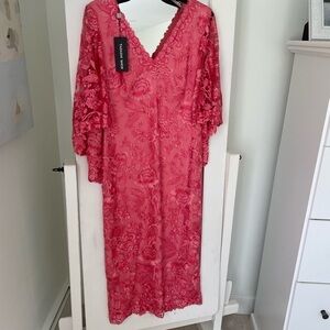 Beautiful never worn tadashi shoji coral pink lace dress